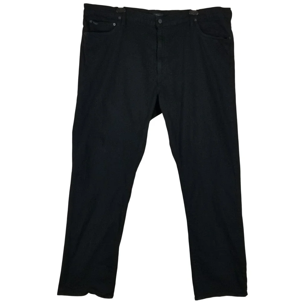 Polo Ralph Lauren Jeans Mens 46x34 Black Hampton Relaxed Straight Denim